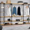 IDMarket Dressing ouvert industriel 167 cm* Collection Industrielle|Chambre Complète Adulte