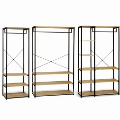IDMarket Dressing ouvert industriel 167 cm* Collection Industrielle|Chambre Complète Adulte