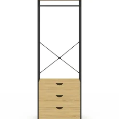 IDMarket Dressing penderie 3 tiroirs L.60 cm design industriel* Dressings Et Portants Vêtements|Chambre Complète Adulte