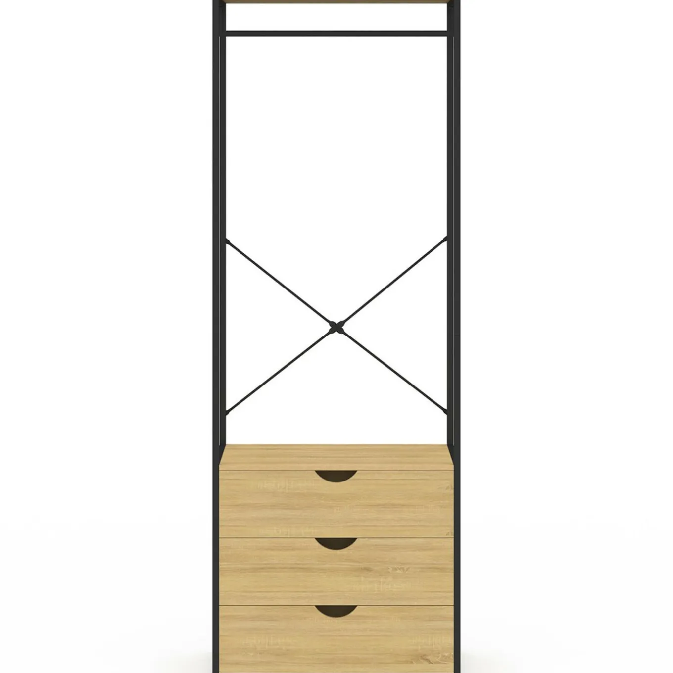 IDMarket Dressing penderie 3 tiroirs L.60 cm design industriel* Dressings Et Portants Vêtements|Chambre Complète Adulte