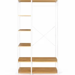 IDMarket Dressing penderie avec étagère style industriel blanc 90 cm* Meubles Hauts|Collection Agencement Magasin