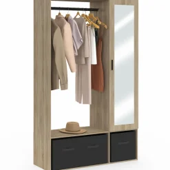 IDMarket Dressing penderie avec étagères et rangements noirs* Dressings Et Portants Vêtements