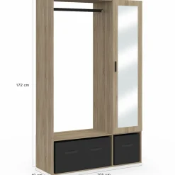 IDMarket Dressing penderie avec étagères et rangements noirs* Dressings Et Portants Vêtements