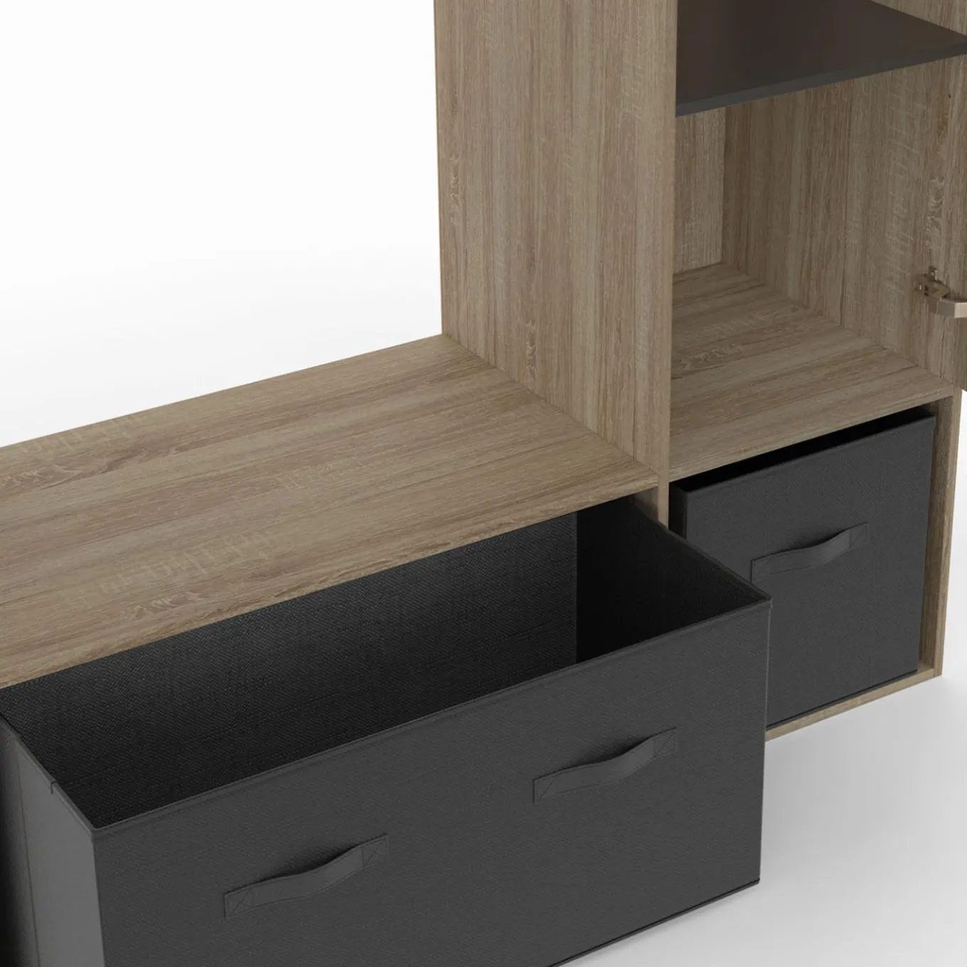 IDMarket Dressing penderie avec étagères et rangements noirs* Dressings Et Portants Vêtements