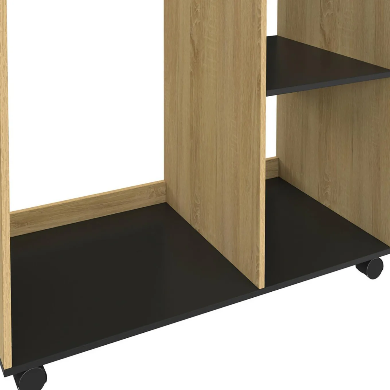 IDMarket Dressing penderie RACHEL 80 x 40 x 120 cm à roulettes hêtre et noir* Collection Contemporaine|Dressings Et Portants Vêtements