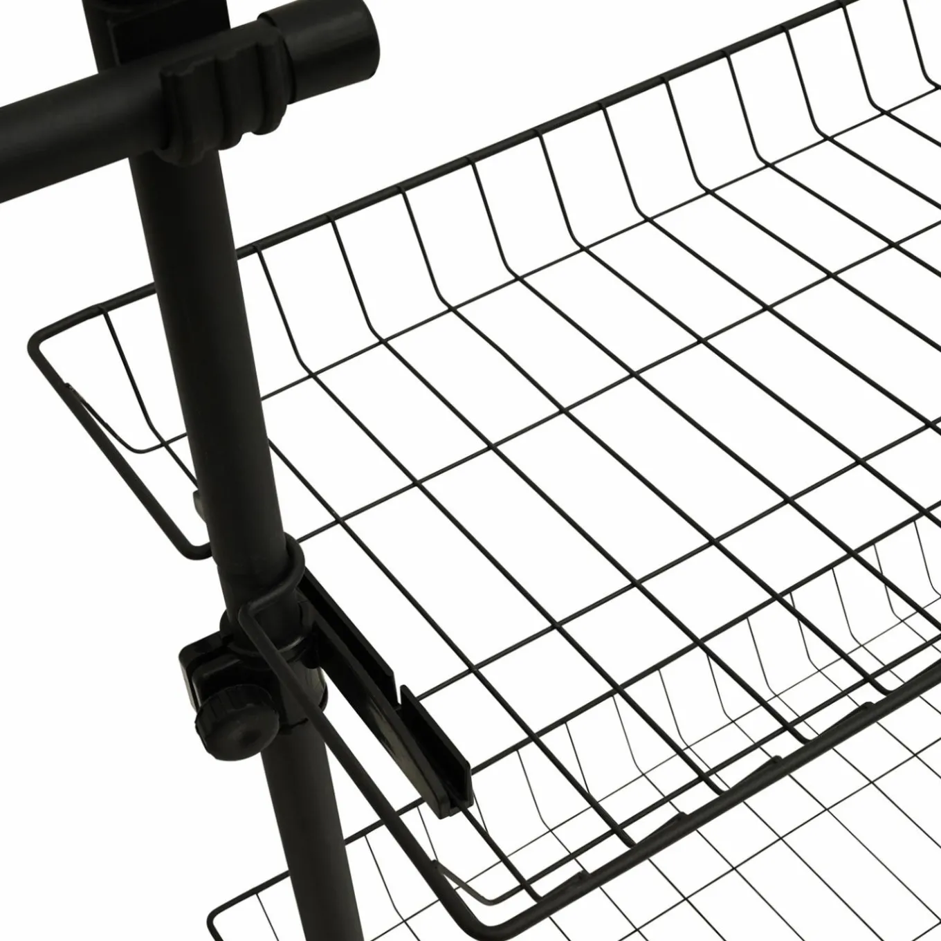 IDMarket Dressing télescopique extensible 5 penderies 2 paniers en métal noir* Chambre Complète Adulte|Dressings Et Portants Vêtements