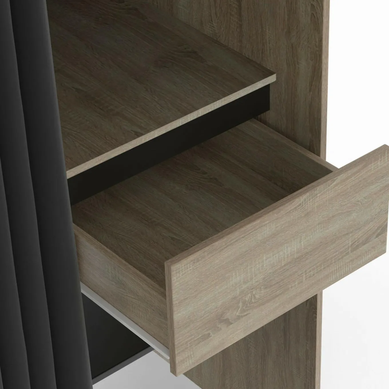 IDMarket Dressing XXL extensible 120/180 cm en hêtre avec penderie, étagères et tiroirs* Dressings Et Portants Vêtements|Chambre Complète Adulte