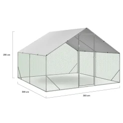 IDMarket Enclos à poules 9m2 parc grillagé 3x3m* Volières Et Enclos