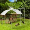 IDMarket Enclos poulailler 7,5 m 2 avec toit dôme* Volières Et Enclos