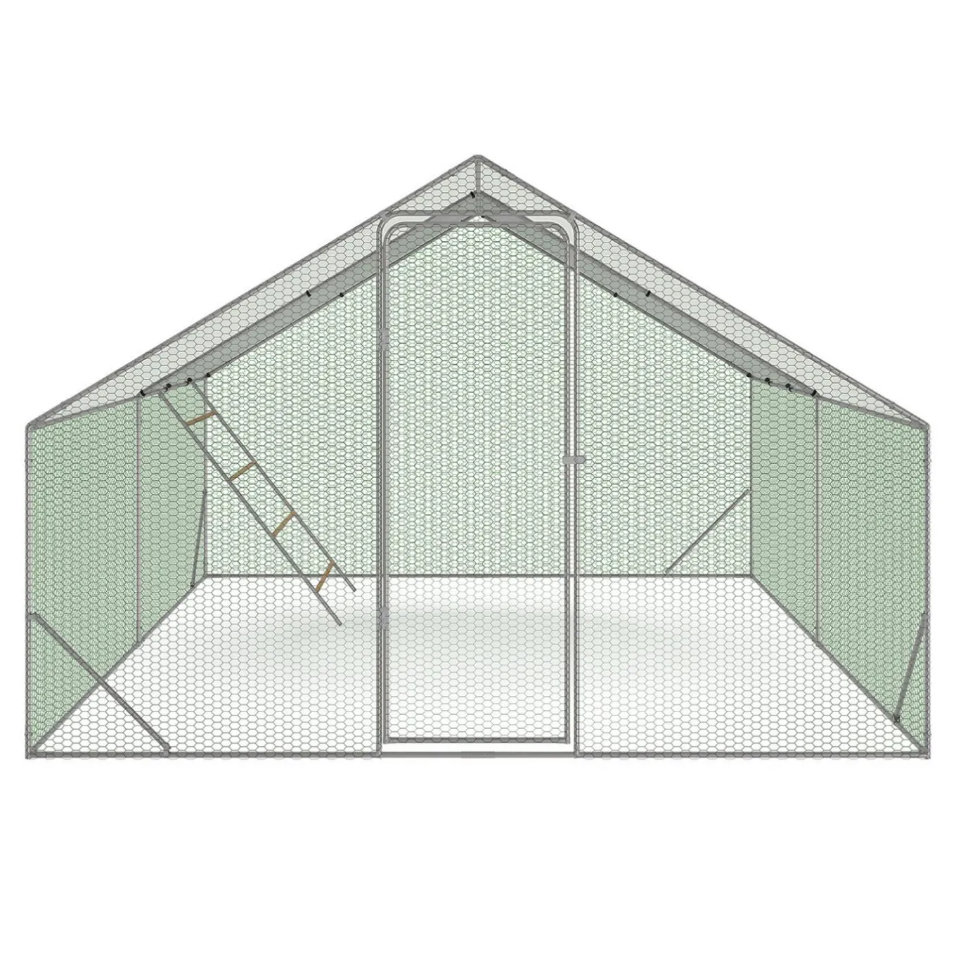 IDMarket Enclos poulailler 12 m² en acier galvanisé avec perchoir* Volières Et Enclos
