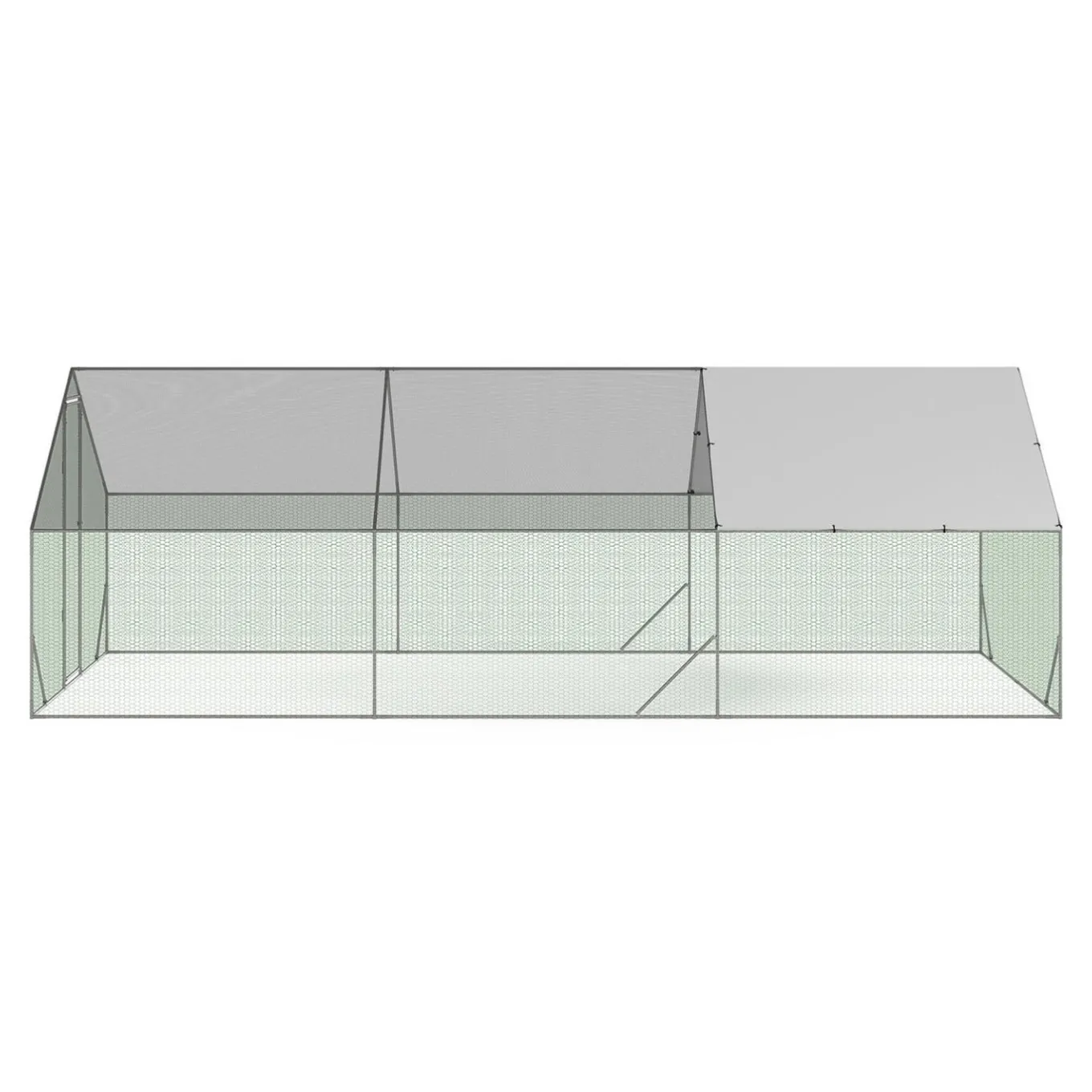 IDMarket Enclos poulailler 18 m2 parc grillagé 6x3m acier galvanisé* Volières Et Enclos