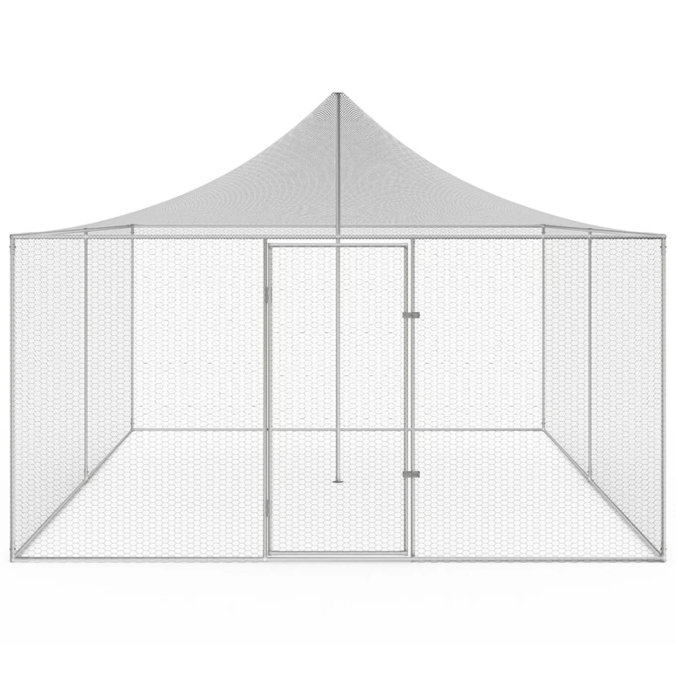 IDMarket Enclos poulailler acier galvanisé 12m² 3x4 m* Volières Et Enclos