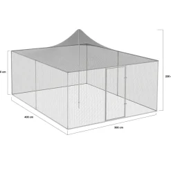 IDMarket Enclos poulailler acier galvanisé 12m² 3x4 m* Volières Et Enclos