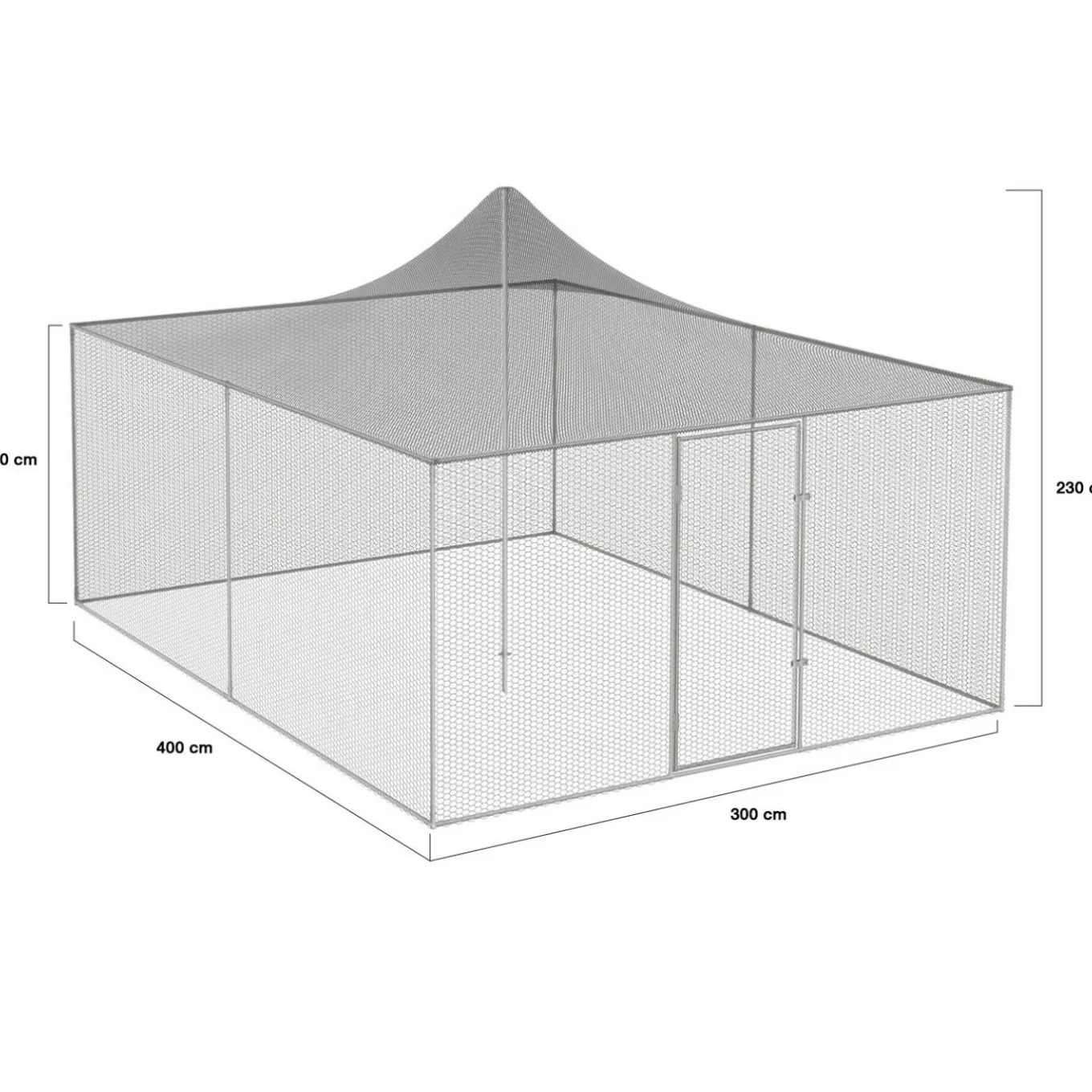 IDMarket Enclos poulailler acier galvanisé 12m² 3x4 m* Volières Et Enclos