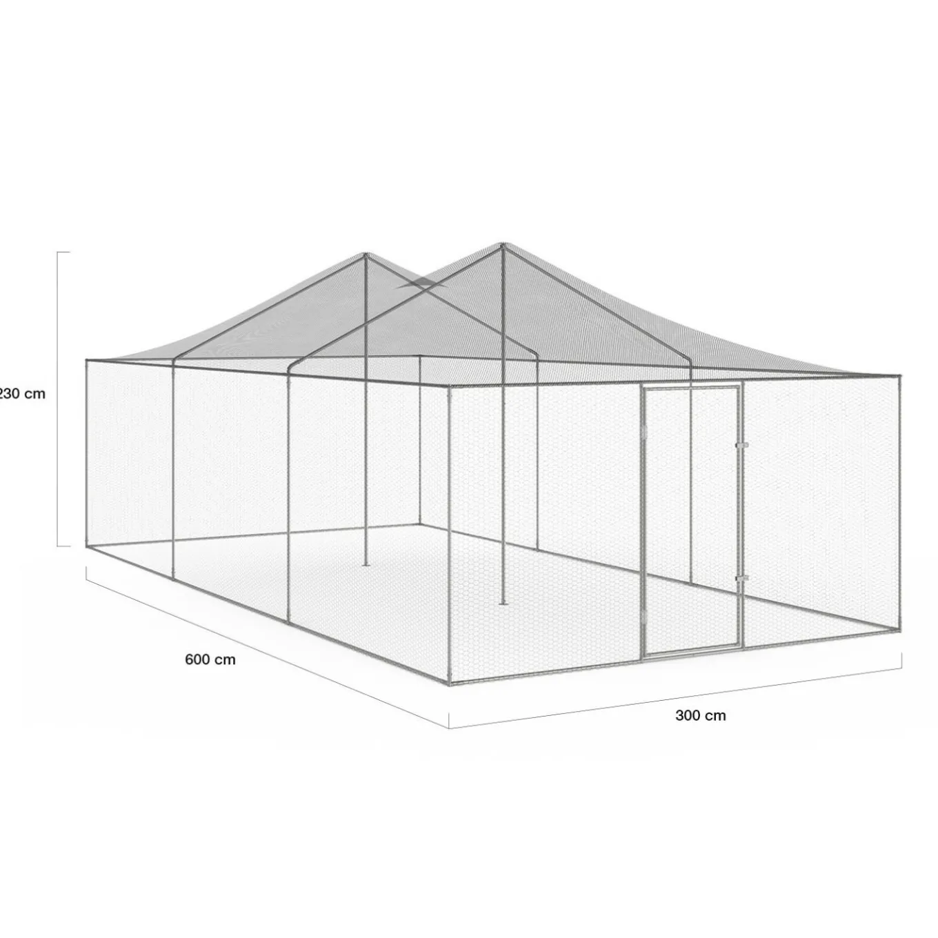 IDMarket Enclos poulailler en acier galvanisé 18 m² 6x3 m volière extérieure XXL* Volières Et Enclos