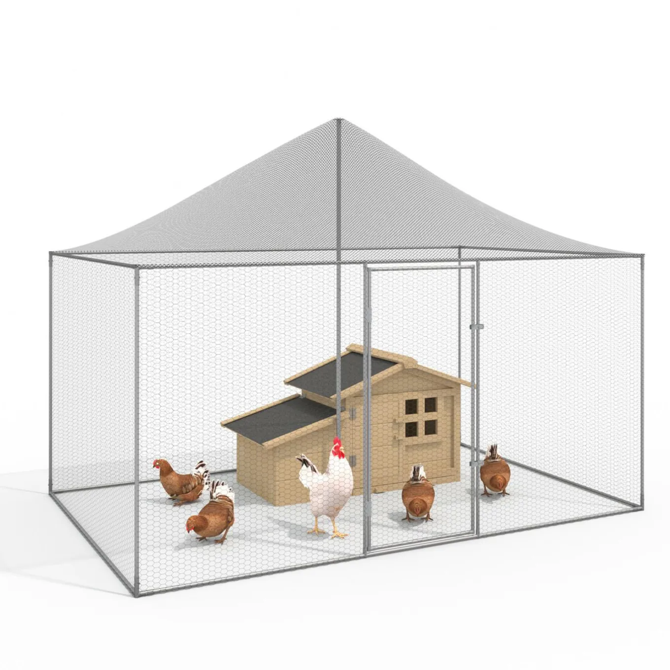 IDMarket Enclos poulailler en acier galvanisé 6 m² 3x2 m volière extérieure* Volières Et Enclos