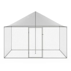 IDMarket Enclos poulailler en acier galvanisé 6 m² 3x2 m volière extérieure* Volières Et Enclos