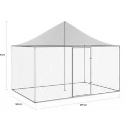 IDMarket Enclos poulailler en acier galvanisé 6 m² 3x2 m volière extérieure* Volières Et Enclos