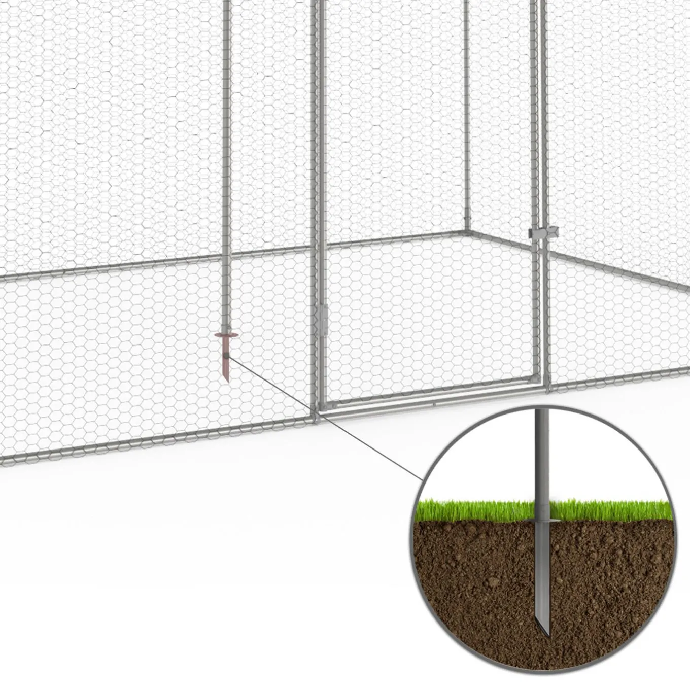 IDMarket Enclos poulailler en acier galvanisé 6 m² 3x2 m volière extérieure* Volières Et Enclos