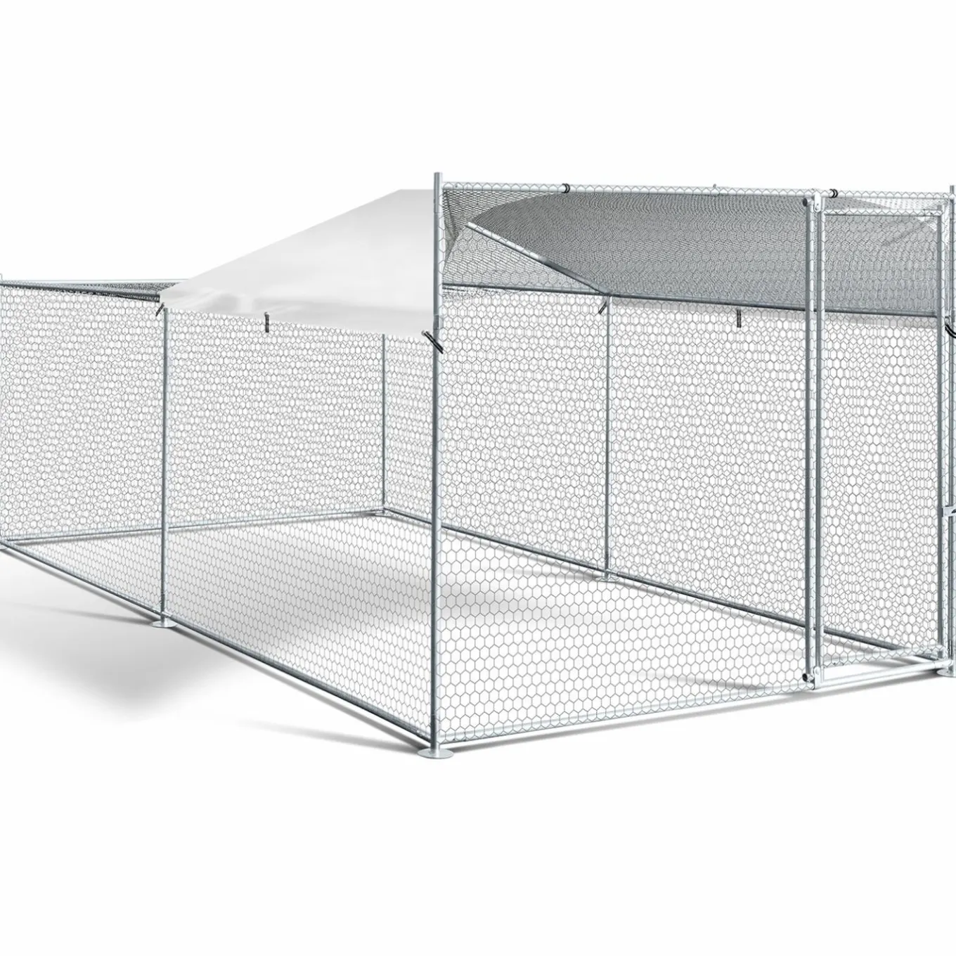 IDMarket Enclos poules 2x4m acier galvanisé* Volières Et Enclos