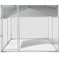 IDMarket Enclos poules 2x4m acier galvanisé* Volières Et Enclos