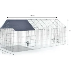 IDMarket Enclos pour lapin extérieur grillagé 1,35 m2* Volières Et Enclos