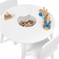 IDMarket Ensemble de table et chaises pour enfant en bois blanc*Enfant Meubles Blancs|Meubles En Bois