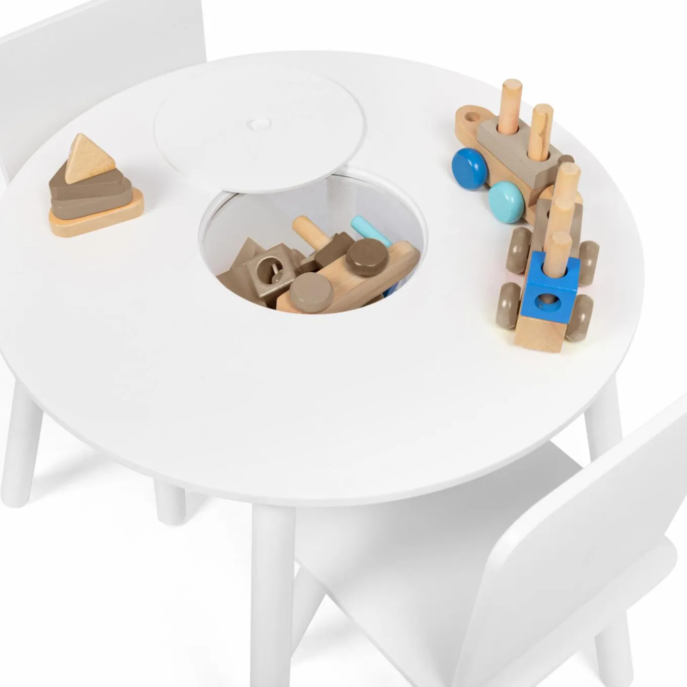 IDMarket Ensemble de table et chaises pour enfant en bois blanc*Enfant Meubles Blancs|Meubles En Bois