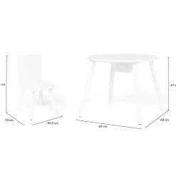 IDMarket Ensemble de table et chaises pour enfant en bois blanc*Enfant Meubles Blancs|Meubles En Bois