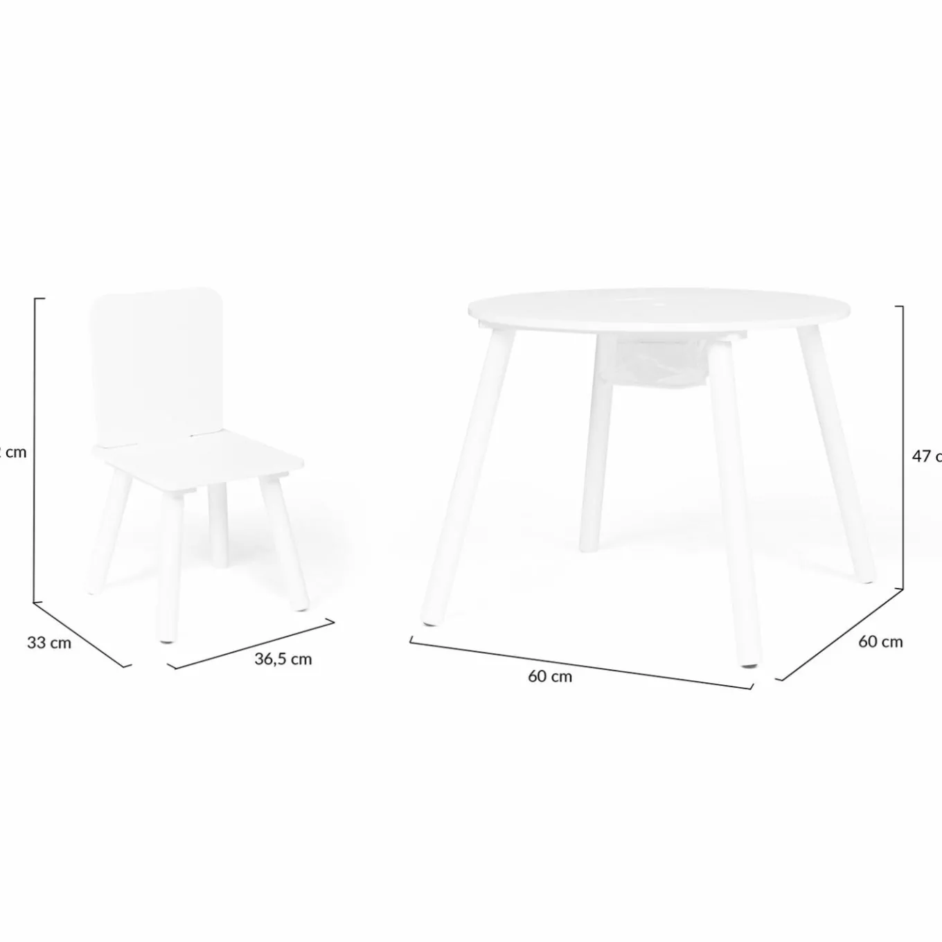 IDMarket Ensemble de table et chaises pour enfant en bois blanc*Enfant Meubles Blancs|Meubles En Bois