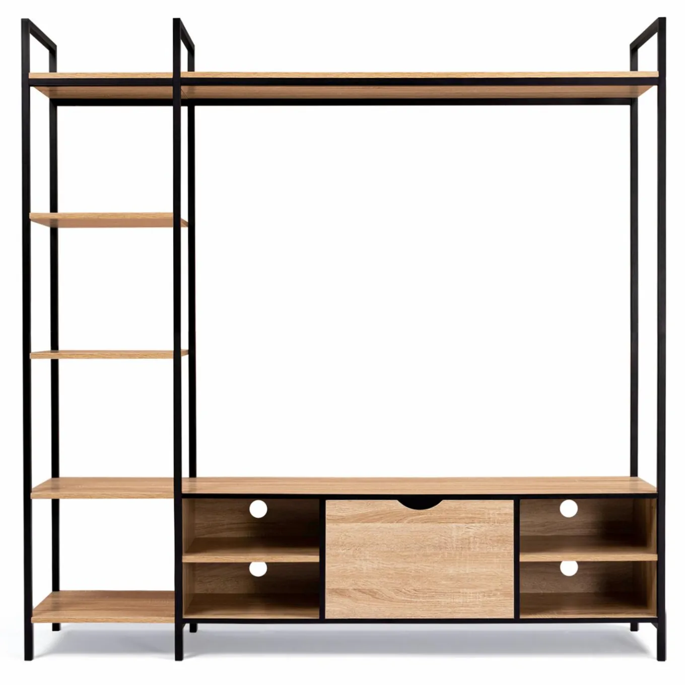 IDMarket Ensemble meuble TV industriel avec étagères* Meubles En Bois|Collection Industrielle