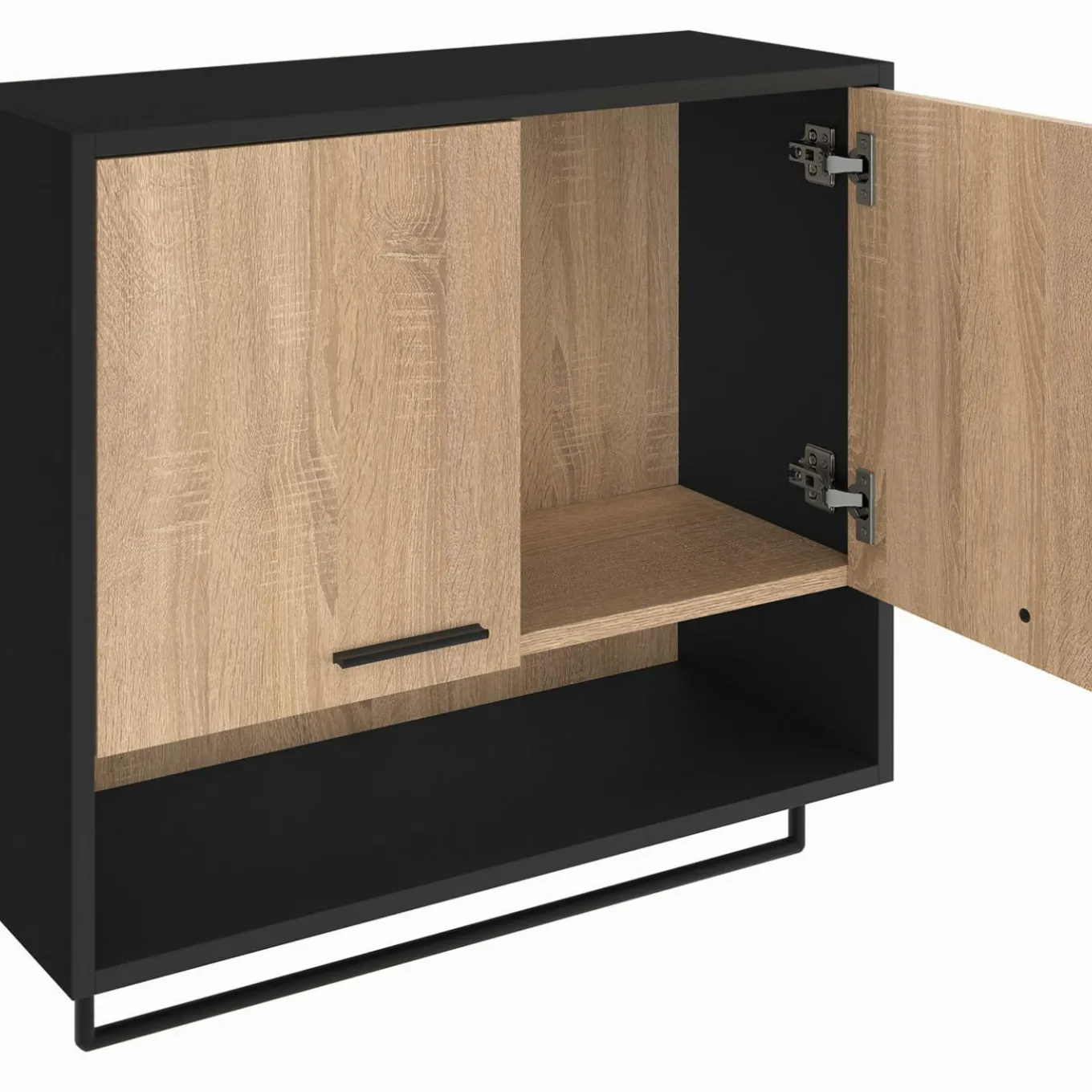 IDMarket Ensemble meubles de buanderie pour machine à laver noir et hêtre* Rangement Et Accessoires|Séchoirs À Linge