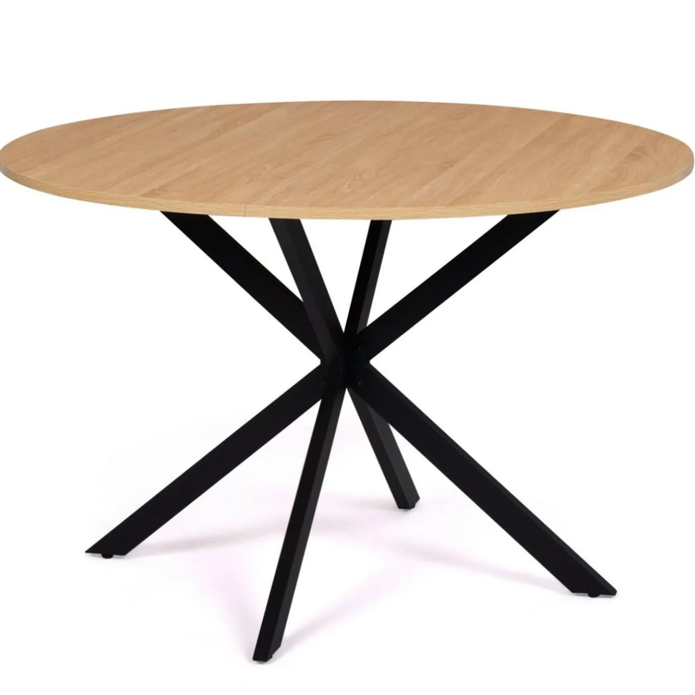 IDMarket Ensemble table à manger ronde 110 cm bois et noir et 4 chaises noires* Collection Scandinave|Chaises