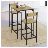 IDMarket Ensemble table de bar carrée 60 cm et 2 chaises de bar design industriel* Cuisine Complète|Mange Debout