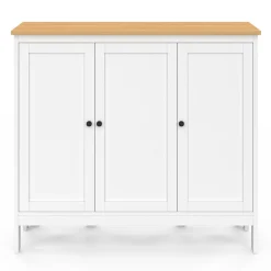 IDMarket Ensemble table de bar ilot et 2 tabourets bois blanc plateau façon hêtre* Meubles Hauts|Tables Hautes