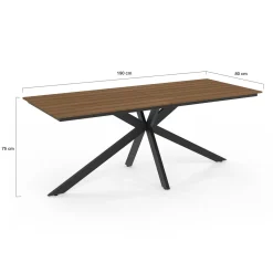 IDMarket Ensemble table et chaise salon de jardin 8 personnes pied araignée noir* Salons De Jardin