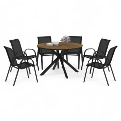 IDMarket Ensemble table et chaises salon de jardin 6 personnes* Salons De Jardin