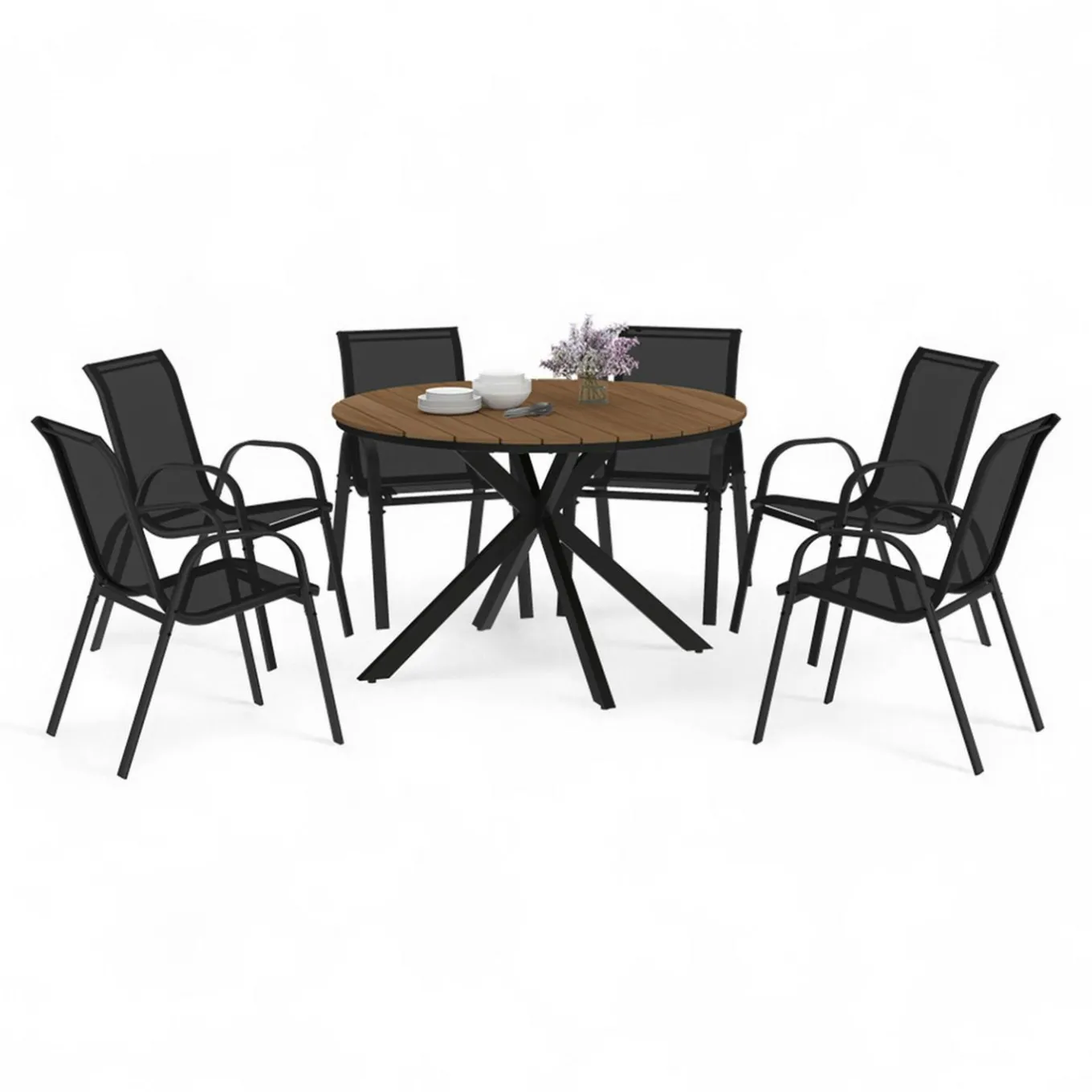 IDMarket Ensemble table et chaises salon de jardin 6 personnes* Salons De Jardin
