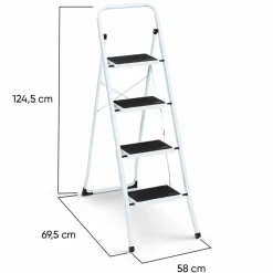 IDMarket Escabeau 4 marches pliable* Meubles Bricolage Et Rayonnage