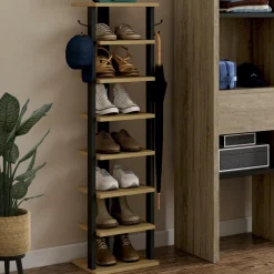 IDMarket Etagère à chaussures 8 niveaux* Meubles À Chaussures|Collection Industrielle