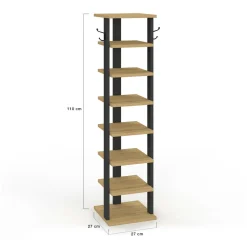 IDMarket Etagère à chaussures 8 niveaux* Meubles À Chaussures|Collection Industrielle