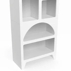 IDMarket Etagère bibliothèque 6 compartiments style organique bois blanc* Etagères|Bibliothèques