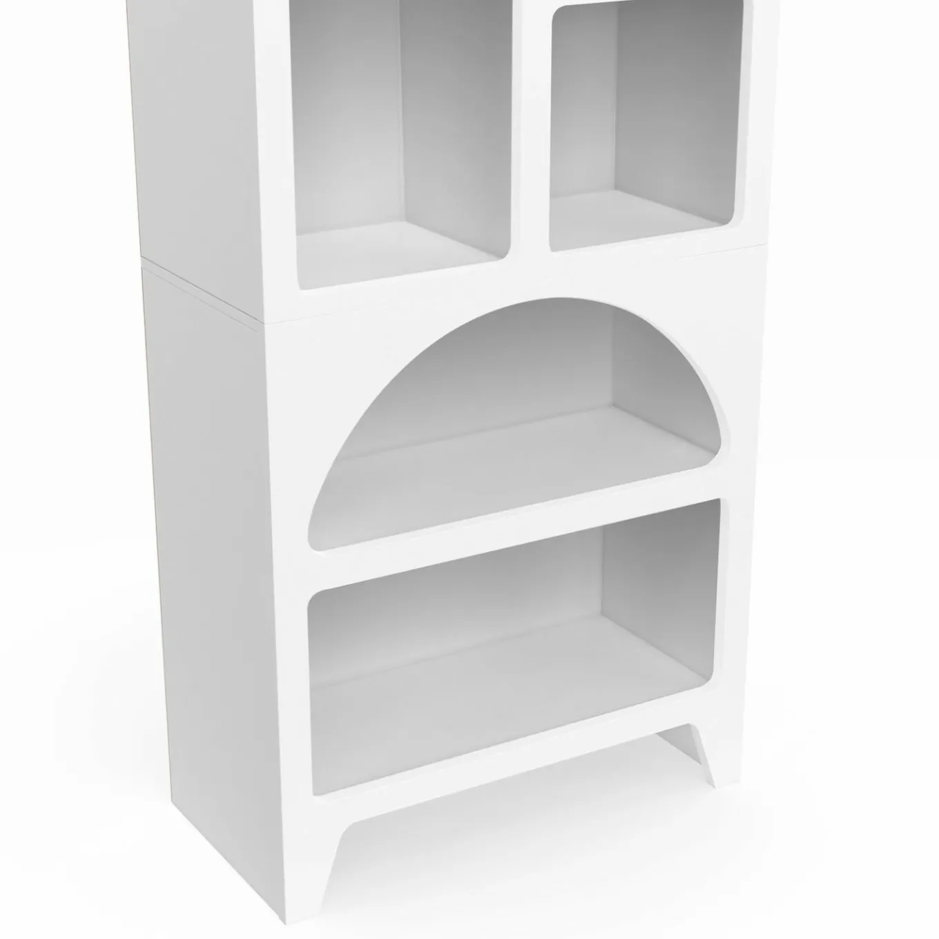 IDMarket Etagère bibliothèque 6 compartiments style organique bois blanc* Etagères|Bibliothèques