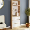 IDMarket Etagère bibliothèque 3 niveaux 3 tiroirs blanc et effet bois* Meubles Tiroirs|Meubles Hauts