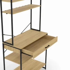 IDMarket Etagère de cuisine industrielle avec tiroir et crochets 80 cm* Meubles Hauts|Meubles Tiroirs