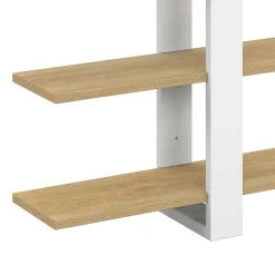 IDMarket Etagère murale avec étagères coulissantes ORA 4 niveaux façon hêtre et blanc* Etagères|Petits Meubles