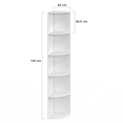 IDMarket Etagère murale d'angle 5 niveaux blanche à poser ou à fixer* Etagères|Collection Moderne