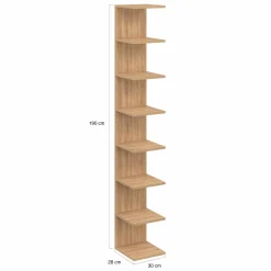 IDMarket Etagère murale suspendue façon hêtre 190 cm* Etagères|Petits Meubles