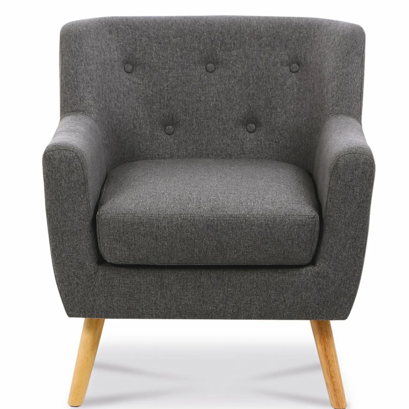 IDMarket Fauteuil avec repose pieds en tissu gris anthracite style scandinave* Collection Agencement Magasin|Collection Scandinave