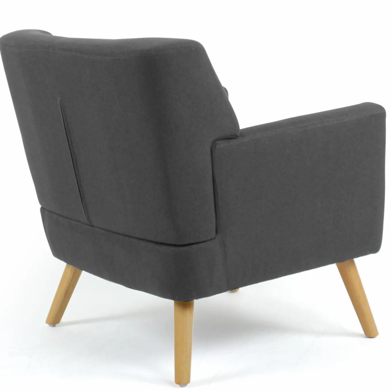 IDMarket Fauteuil avec repose pieds en tissu gris anthracite style scandinave* Collection Agencement Magasin|Collection Scandinave
